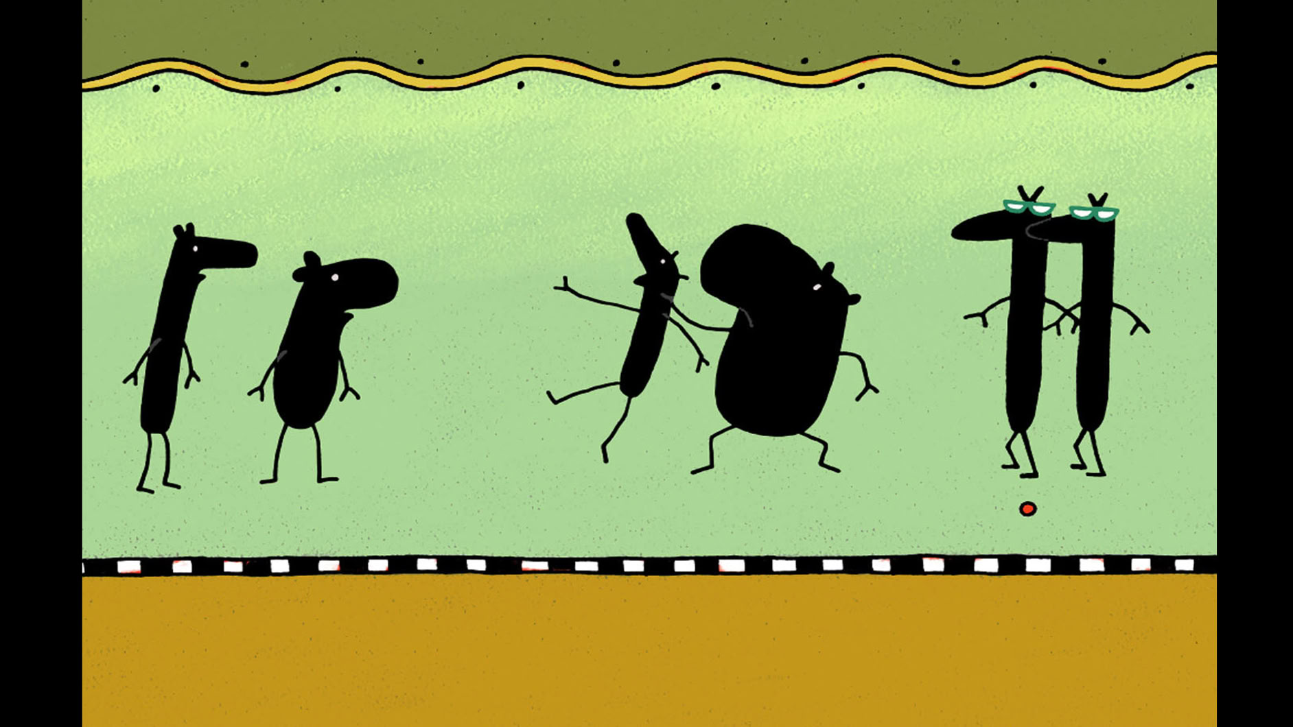 Bully harasses victim as friends look on, from Bully Dance