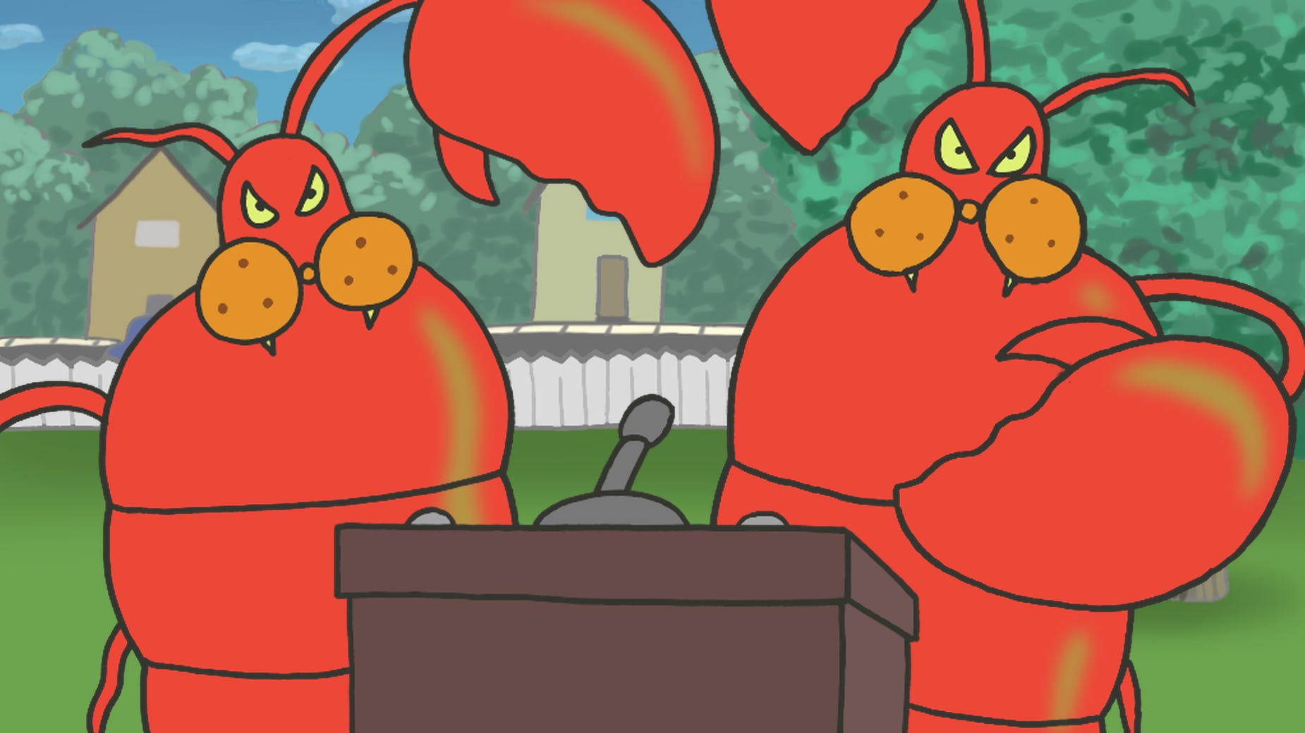 GIant Lobsters try to communicate, from Invasion of the Space Lobsters